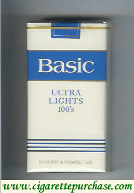 Basic Ultra Lights 100s cigarettes soft box